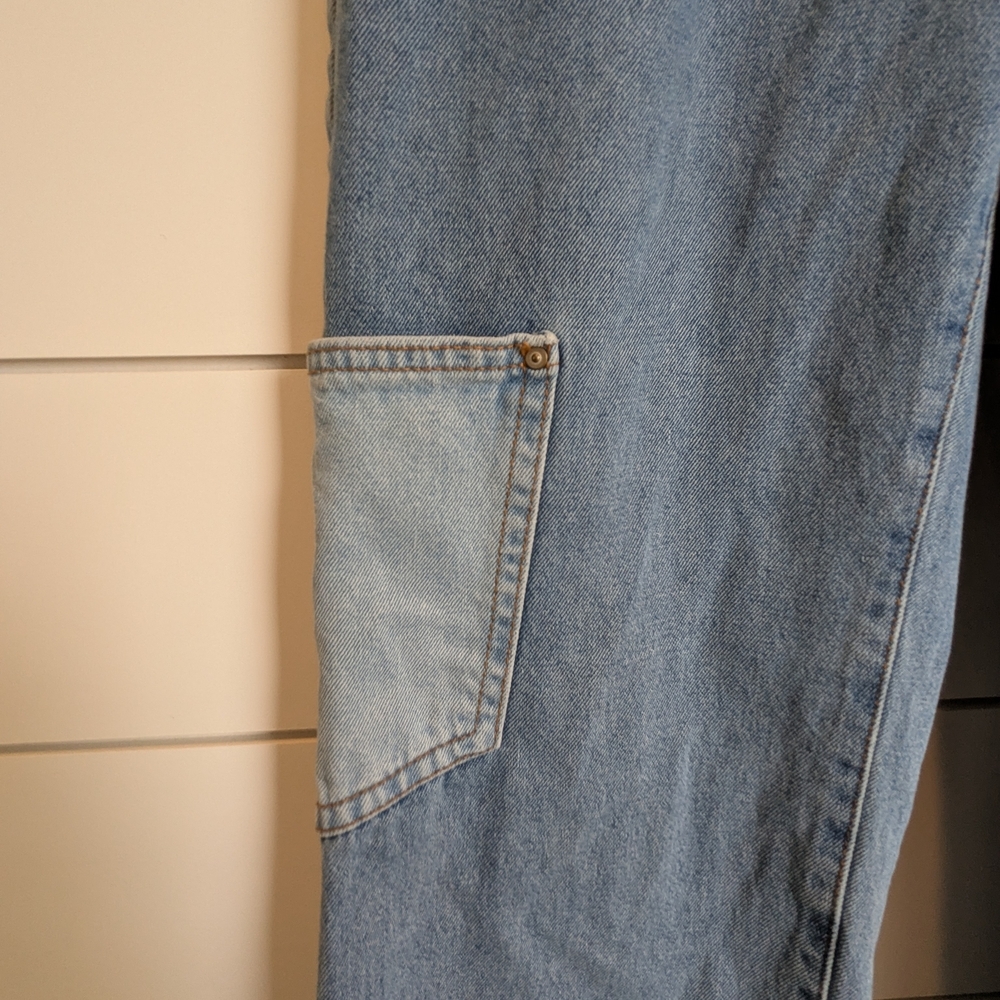 Cotton On Utility Pocket Straight Jeans Color Block Pockets Size 2 High Rise - Picture 3 of 14